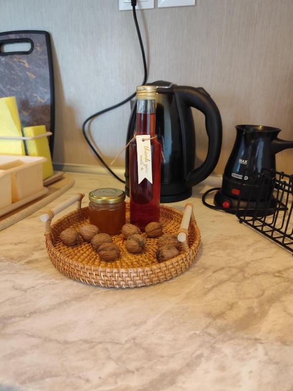 Welcome basket with local honey and walnuts